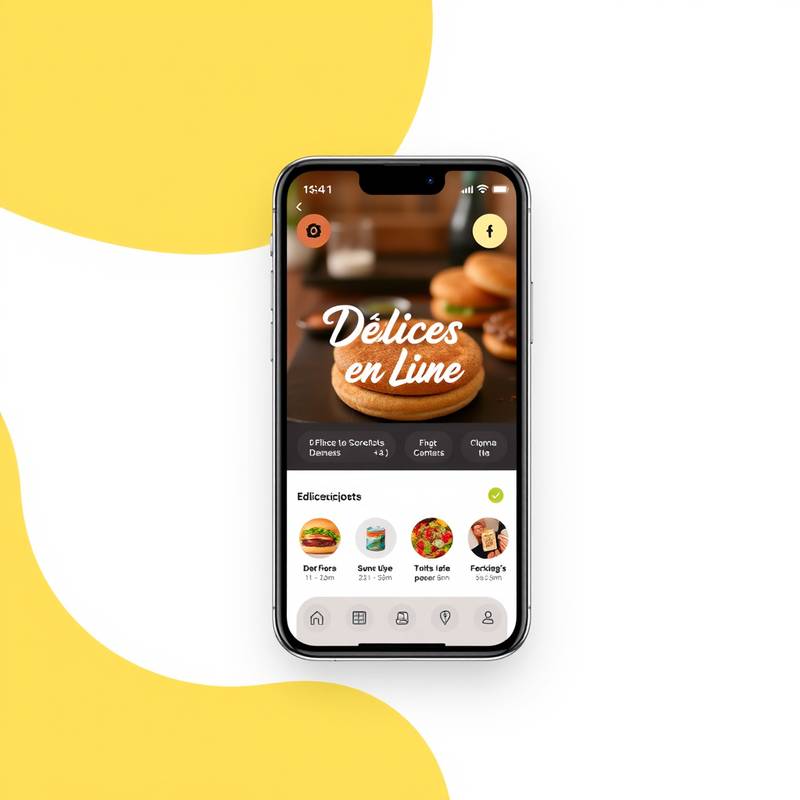 Application mobile pour une chaîne de restaurants, Délices en Ligne